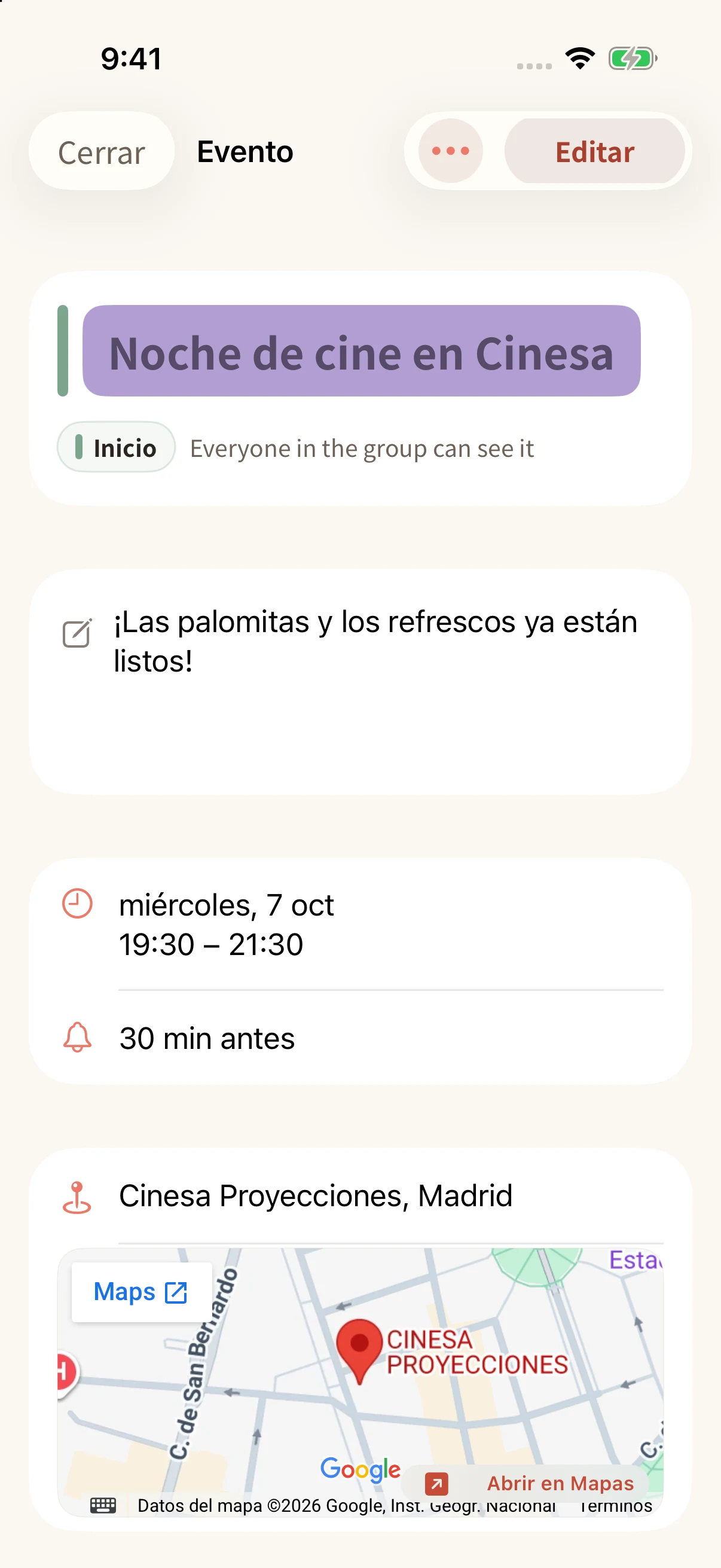 Pantallas de demostración