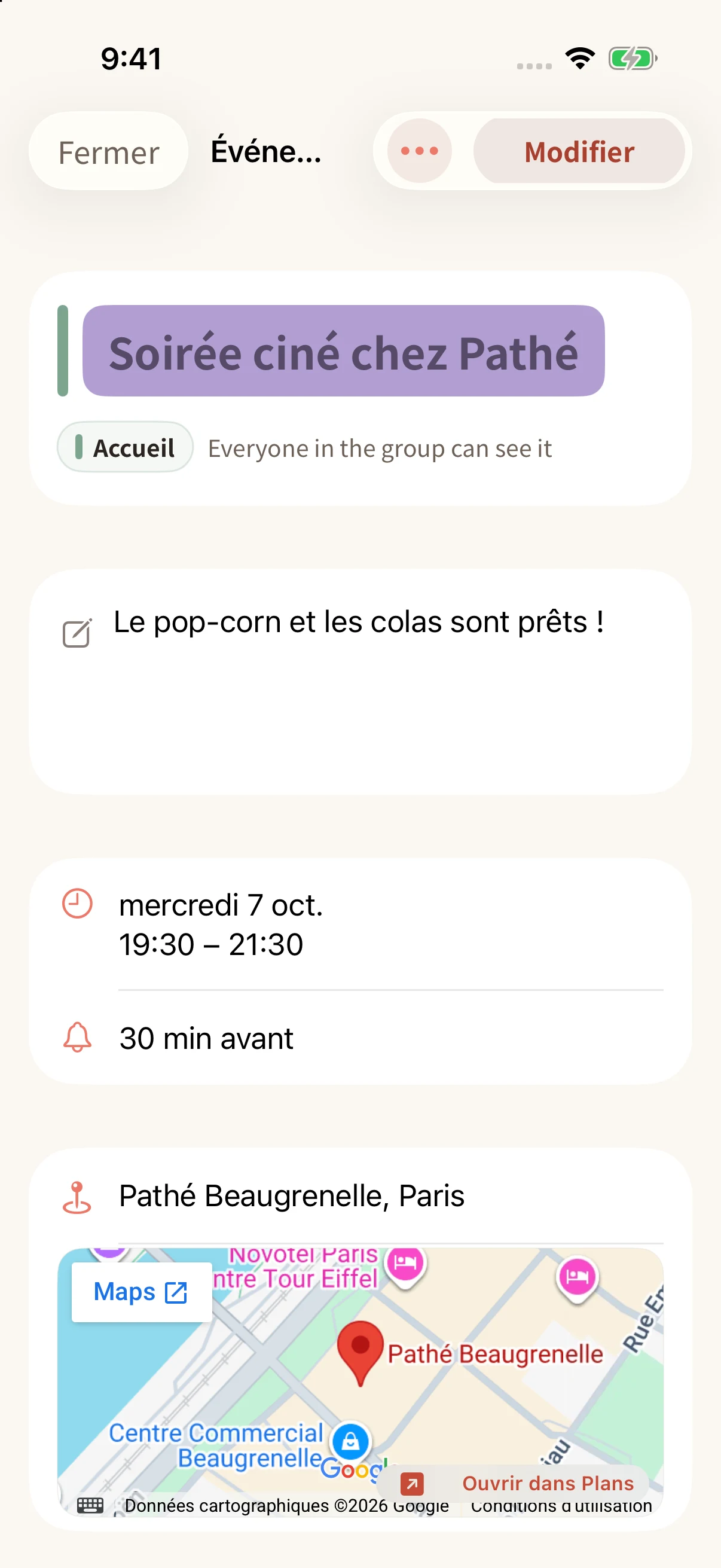 Écrans de démonstration